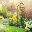 Treillis de jardin - Outsunny - Lot de 2 supports pour plantes grimpantes - Métal époxy noir - 51x152cm-1
