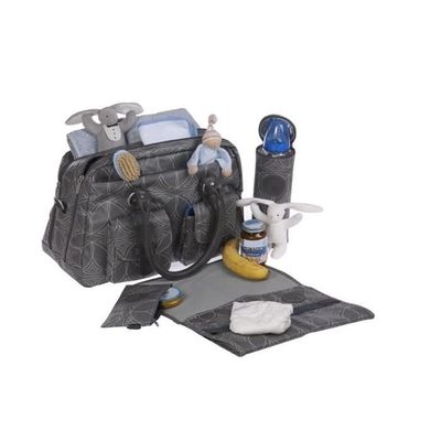Sac à Langer Lässig Vintage Metro - Multifonction Avec Porte-biberon Isotherme Et Matelas Imperméable