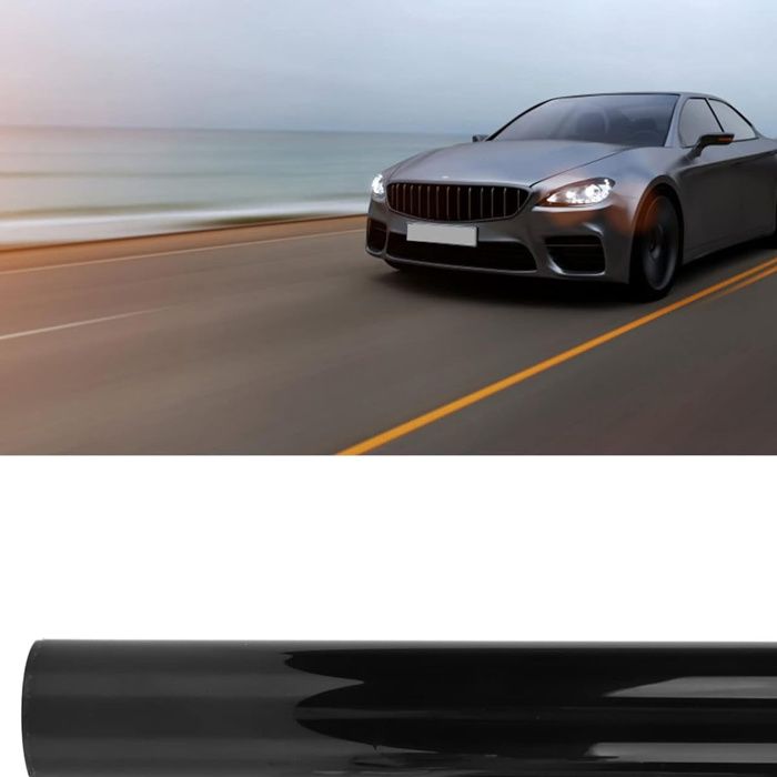 Film Teinté Pour Voiture - 30x120cm, Noir, Imperméable - Protection Phares Et Vitres