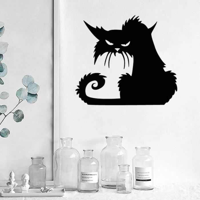 2 pcs autocollants muraux noirs chats ensemble auto-adhésif pour la  décoration murale,lampadaire étoile chat stickers muraux collants peintures  murales pour salon chambre d'enfant couloir fenêtre : : Bébé et  Puériculture