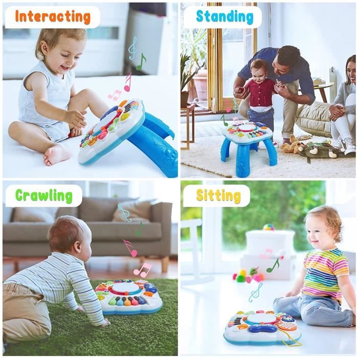 Yellcetoy Table d'activités pour bébé de 6 à 12 Mois - Jouet d'éveil Musical  : : Jeux et Jouets