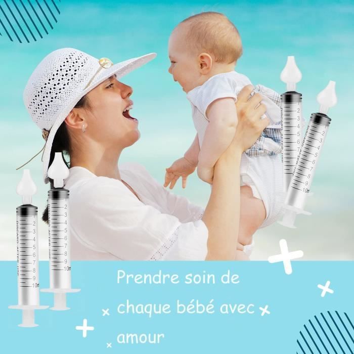 Lot De 3 Seringues Nasales Bébé Avec Embouts Silicone - Mouche Bébé Irrigateur Nasal Réutilisable
