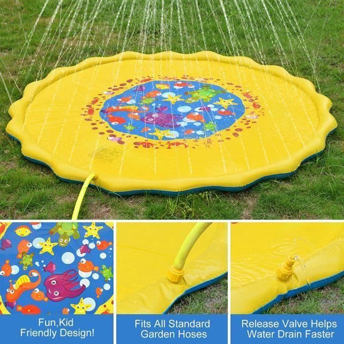 Tapis de Jet deau pour Jouets Enfants,170 cm Perle Tapis de Tapis de Jet deau pour Jouets Enfants,170 cm Perle Tapis de