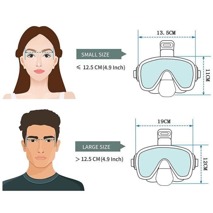 Masque De Plongée Jwintee – Étanche, Antibuée, Vue Panoramique à 180° – Support Caméra Amovible Inclus