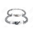 LSC® 1 paire Bracelet Couple "Real Love" Acier au titane Bijoux pour femmes, hommes Cadeau unique pour l'amour-2