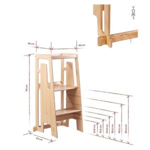 Tabouret Marchepied Enfant Stitch - Keeeper - 2 Marches - Blanc - Antidérapant