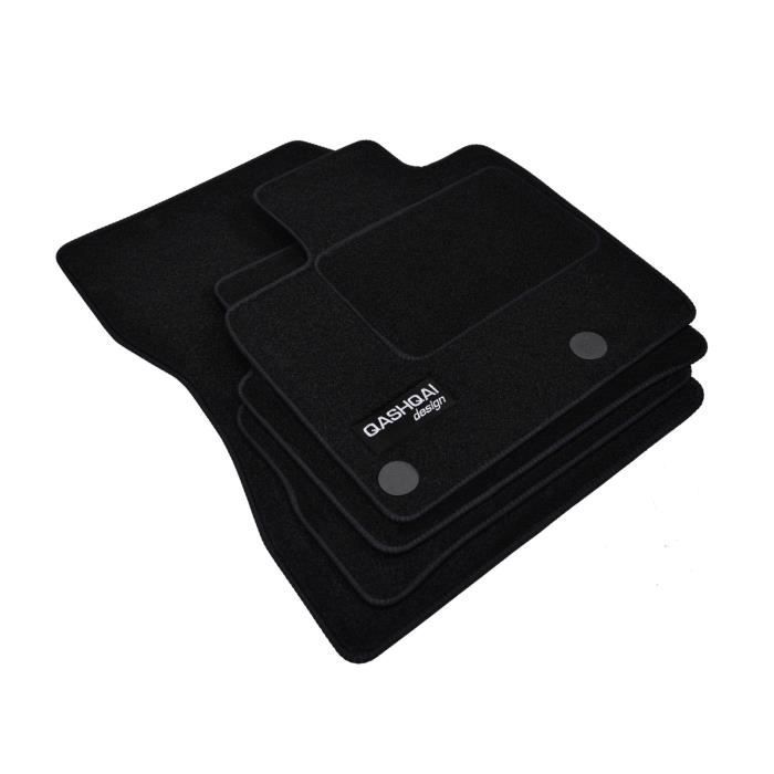 Tapis De Sol Sur Mesure J&J AUTOMOTIVE Pour Nissan Qashqai 2007-2013 - 4 Pièces Noir Velours | Antidérapant