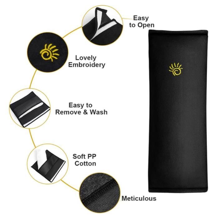 2 Coussins De Protection Pour Ceinture De Sécurité Enfant - Motif Dinosaures, Confortables Et Lavables - 10