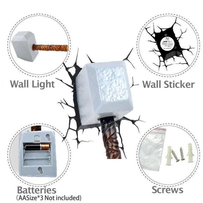 Thor 3d wall light cheap