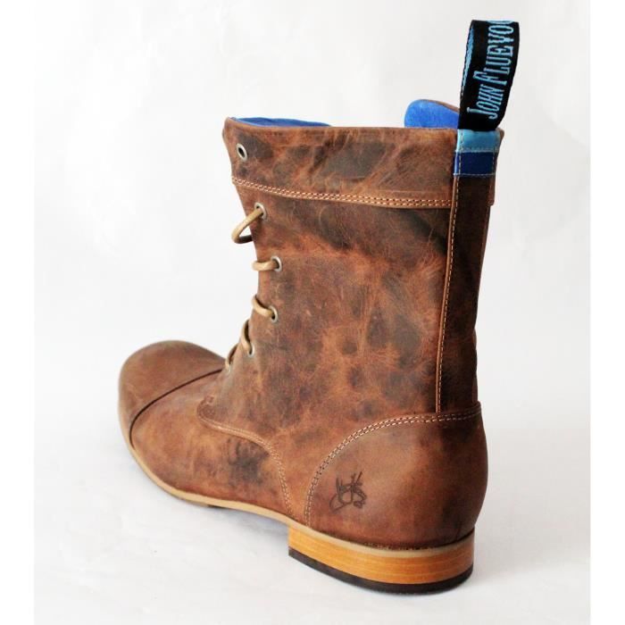 BOTTINES BOTTES HOMME CUIR MARRON