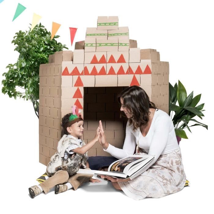 GIGI BLOKS XL – 96 Briques Géantes En Carton Empilables – Blocs De Construction Créatifs Pour Enfants (Taille Réelle !)