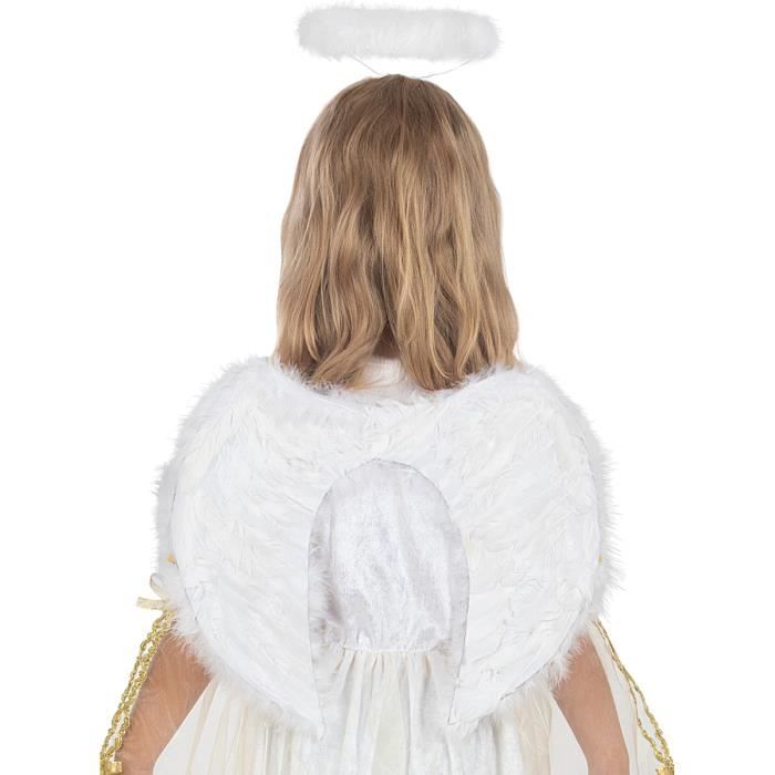 Ailes D’Ange Blanches Tombées – Costume Halloween, Carnaval, Noël – Plumes Synthétiques Pour Adultes & Enfants (Jaune)