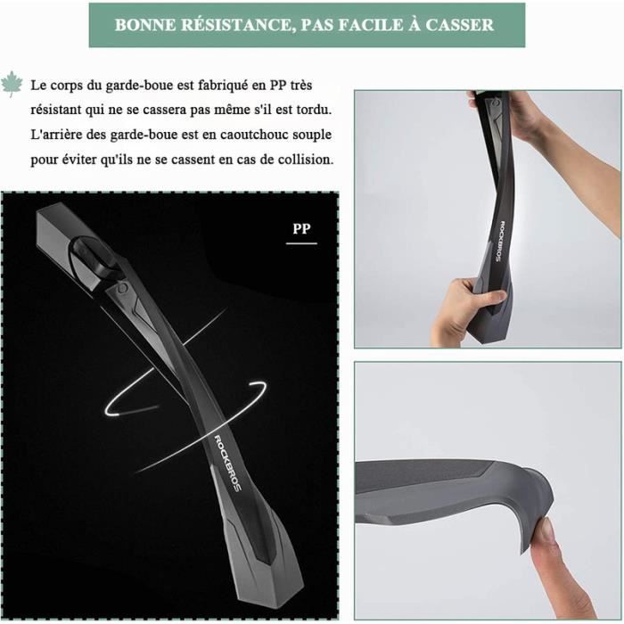 Garde-boue Vélo Carbone Look - Avant Et Arrière Universel, Noir