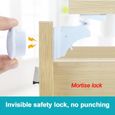 Serrure magnétique Invisible pour enfants, 4 serrures + 1 clé, protection bébé, armoire, porte, tiroir, outil-3