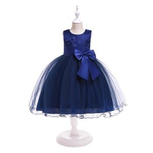 Robe De Noël Fille Enfants - Imprimé Sapins Et Cerfs Manches Longues - Pour Fête, Princesse, Ballet
