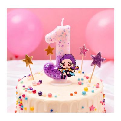 EAKE Lot De 6 Bougies D'anniversaire Avec 6 Bougies Nacrées Arc-en-ciel