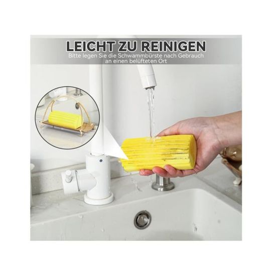 4 éponges Nettoyage Multifonctions - Forme Rainurée, Pour Poussière Et Surfaces Difficiles