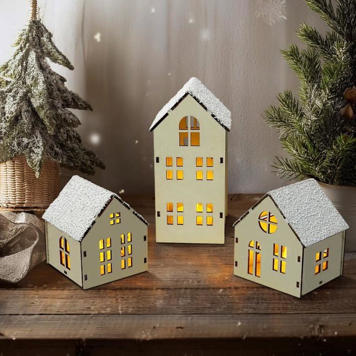 Clocher De Village Avec Éclairage LED Pour Village De Noël