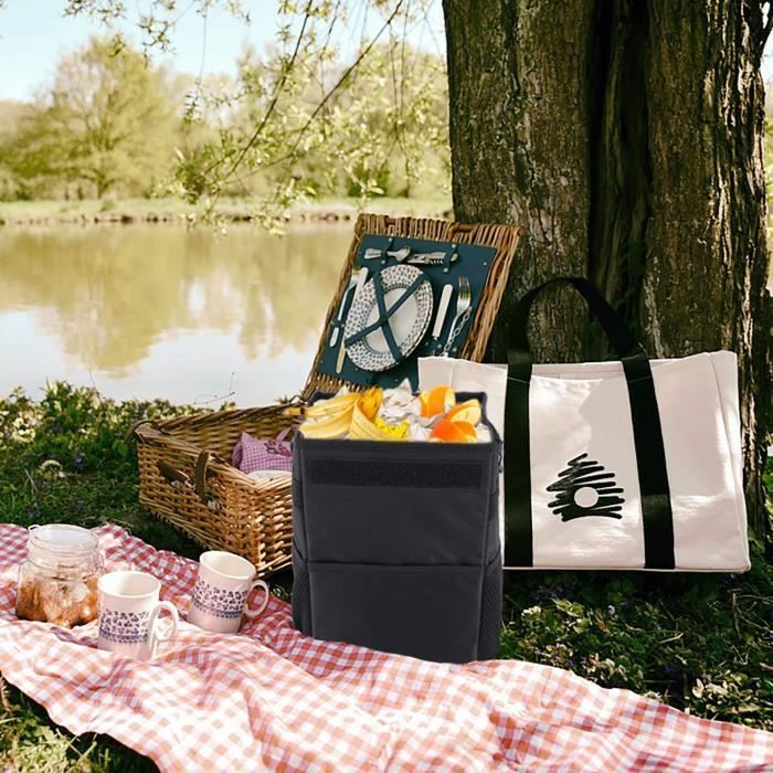Poubelle De Voiture Portable Pliable - Corbeille Étanché Anti-Fuite, Grande Capacité 12L, Multifonction