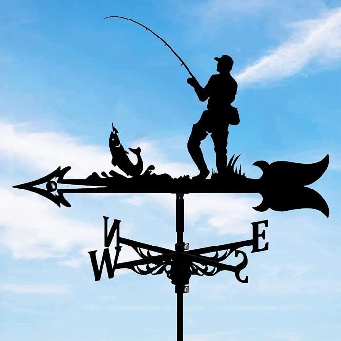  Animal girouette in Metal, Fisherman's Fisherman Forms Vintage  girouette, Black Weather valer girouette Retro girouette in Iron for  Garden, Decoration for Exterior Gazebo (Color : Pêcheur) : Patio, Lawn &  Garden