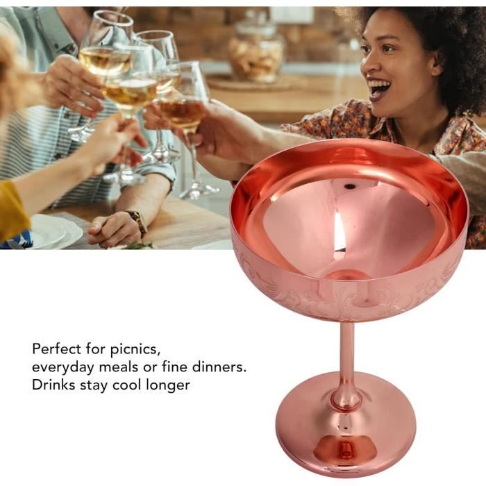 Gobelet à Champagne en métal, Gobelet à vin rouge décoratif Keep Wine Cool  en acier inoxydable 304 élégant pour bar(Miroir de tasse d'oreille de  fleur) : : Cuisine et Maison