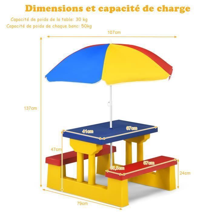 Table De Pique-nique Pour Enfants Avec Parasol Réglable, Salon De Jardin En Bois,marron Table De Pique-nique Pour Enfants Avec Parasol Réglable, Salon De Jardin En Bois,marron