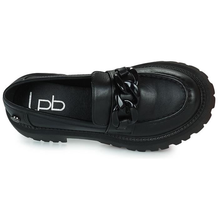 Mocassins Femme LPB EVELINA Talon bloc Noir Synthetique Noir Cdiscount Chaussures