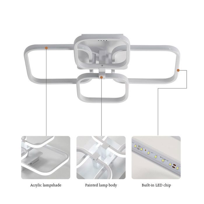 Plafonnier LED Moderne 32W : Luminaire Élégant De 2500lm Pour Salon Chambre Cuisine Couloir Noir Lumiere Blanche Froide 6000k 90142399