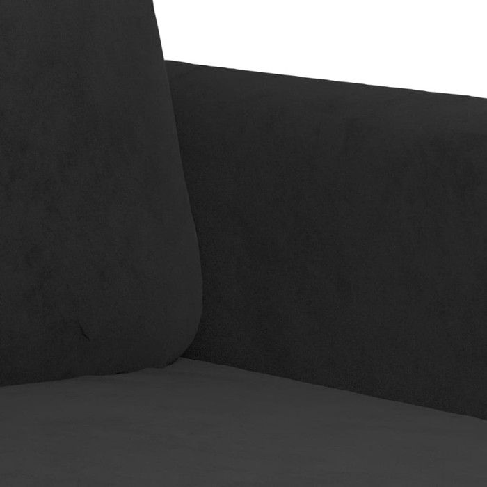 Canapé 3 Places Velours Noir VidaXL - Moderne Et Confortable - Pour Salon, Séjour Ou Balcon - 9