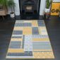 Tapis De Salon Traditionnel Milan Motif Patchwork Ocre Gris Beige