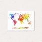 50x60cm Carte Du Monde Coloree Impression Sur Toile Peinture A L