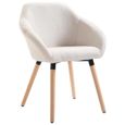 Home® Chaise de Salon Scandinave - Chaise de salle à manger - Fauteuil Chaise de cuisine Chaise à dîner - Crème Tissu 5842-0