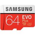Samsung EVO Plus Micro SDXC 64 Go jusqu'à 100 Mo / s, Carte mémoire ( l'adaptateur SD) [Emballage gratuit Amazon Frustration]-0