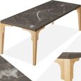 TECTAKE Table en rotin Foggia 196x87x76cm-0