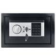 Coffre-fort électronique, Petit coffre En acier fer, feu Avec mot de passe numérique et 2 clés de sécurité, Noir, 38 x 30 x 30 cm-0