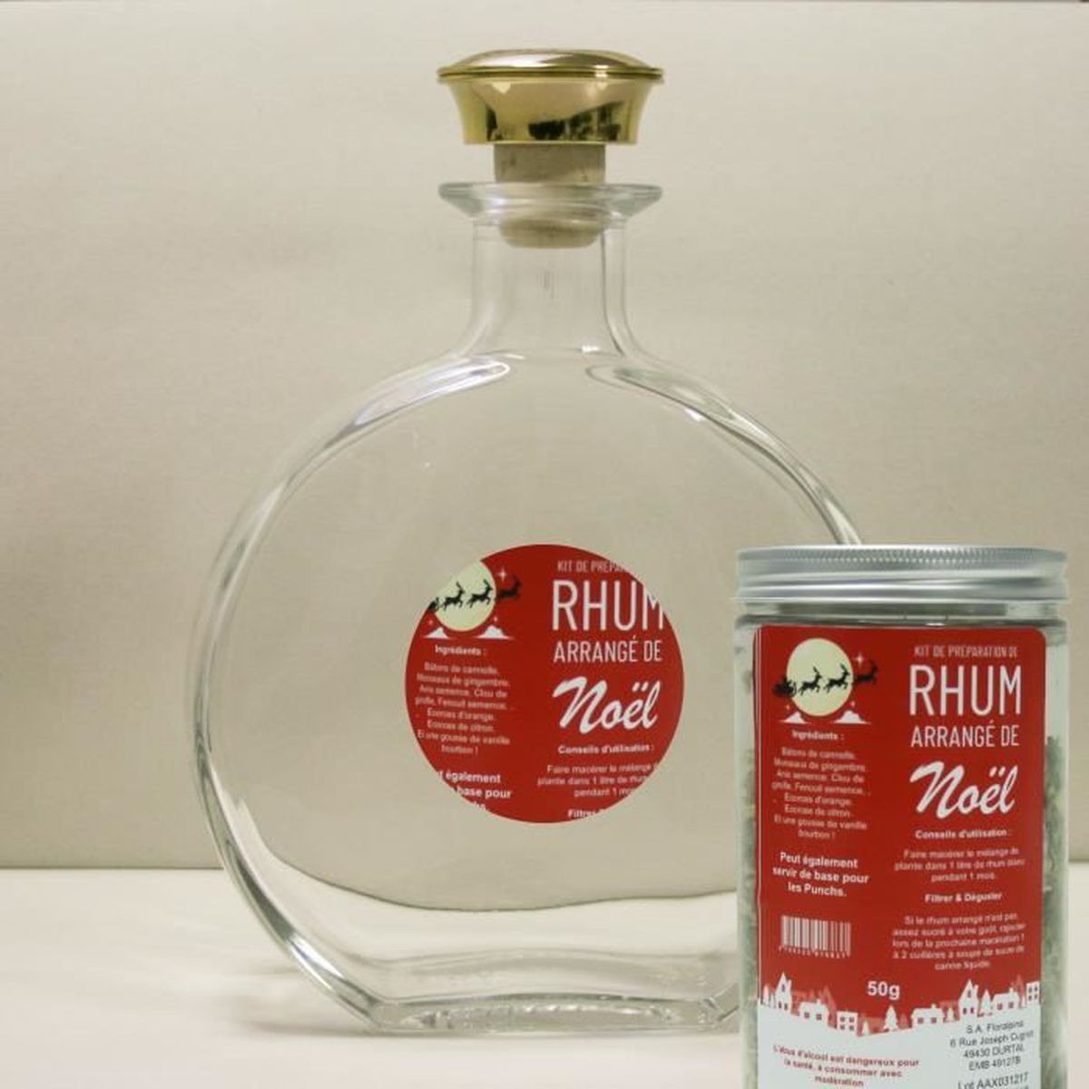 Carafe pour le Rhum en verre 750ml (vide) + Rhum arrangé Noël La cave Cdiscount