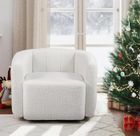 Fauteuil Salon - RELAX4LIFE - en Velours - Base en Métal Pivotante à 360°- Accoudoirs Rembourrés - Fauteuil Relax - Charge 160KG