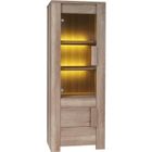 Vitrine petit modèle - PRICE FACTORY - FERRARA - Marron - 2 portes - 72x195x47 cm