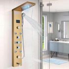 YAGATAP JULLYBATHEVY Colonne de Douche LED - Panneau de Douche Hydromassante - avec Affichage LCD - Douchette - 5 Fonctions - Acier