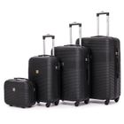 TORTUE. TORTUE Valise - Lot de 3 Valises + 1 Vanity en ABS - 4 roulettes 360° - Serrure à Combinaison latérale - Argentée