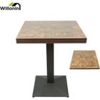 Willonin® Table de bar en MDF avec pied, Table carrée, Hauteur 75cm, 60 X 60cm, Brun pour salle à manger, cuisine loft