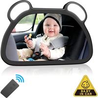 Miroir De Voiture De Bébé LED, Bébé Vue Arrière Miroir, Miroir de siège arrière pour voiture de bébé, Rotation 360°