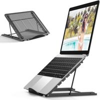 Support Ordinateur Portable, Support PC Ventilé en Acier inoxydable,Réglable, pour MacBook Notebook Tablette (10 à 15 pouces)