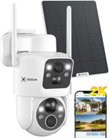 COCOCAM Caméra Surveillance WiFi Solaire Extérieure sans Fil Batterie 10000mAh Vision Nocturne Colorée Détection Humaine PIR
