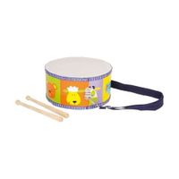 3315 Tambour Animaux en bois / instrument de musique pour enfants avec animaux colorés, Courroies et baguettes de tambour