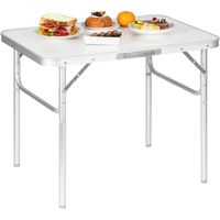 WOLTU Table de camping en Aluminium et MDF,Table de jardin pliable,Table de pique-nique-Balcon, Hauteur réglable