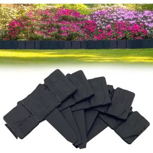 BORDURE Bordure de Jardin Flexible - 20 pcs 5m - Clôture de Séparation pour Lit de Jardin Extérieur - Couleur Noir