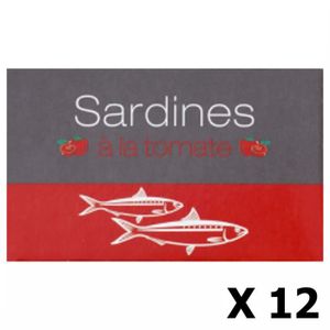 SARDINES MAQUEREAUX Lot 12x Sardines à la tomate - Maroc - conserve 125g