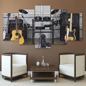 Tableau Déco Moderne Impression Sur Toile 125x70cm - Motif Guitare & Musique - Marque ARTTOR