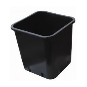 POT DE FLEUR Pot carré en plastique 0,75L x 100pcs - CULTURE INDOOR - 10x10x11 cm - Noir
